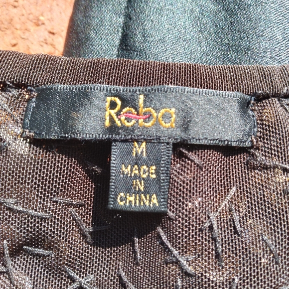 Medium REBA Sequined Golds/browns Tank Top. Side Invisible Zip. - Picture 3 of 9